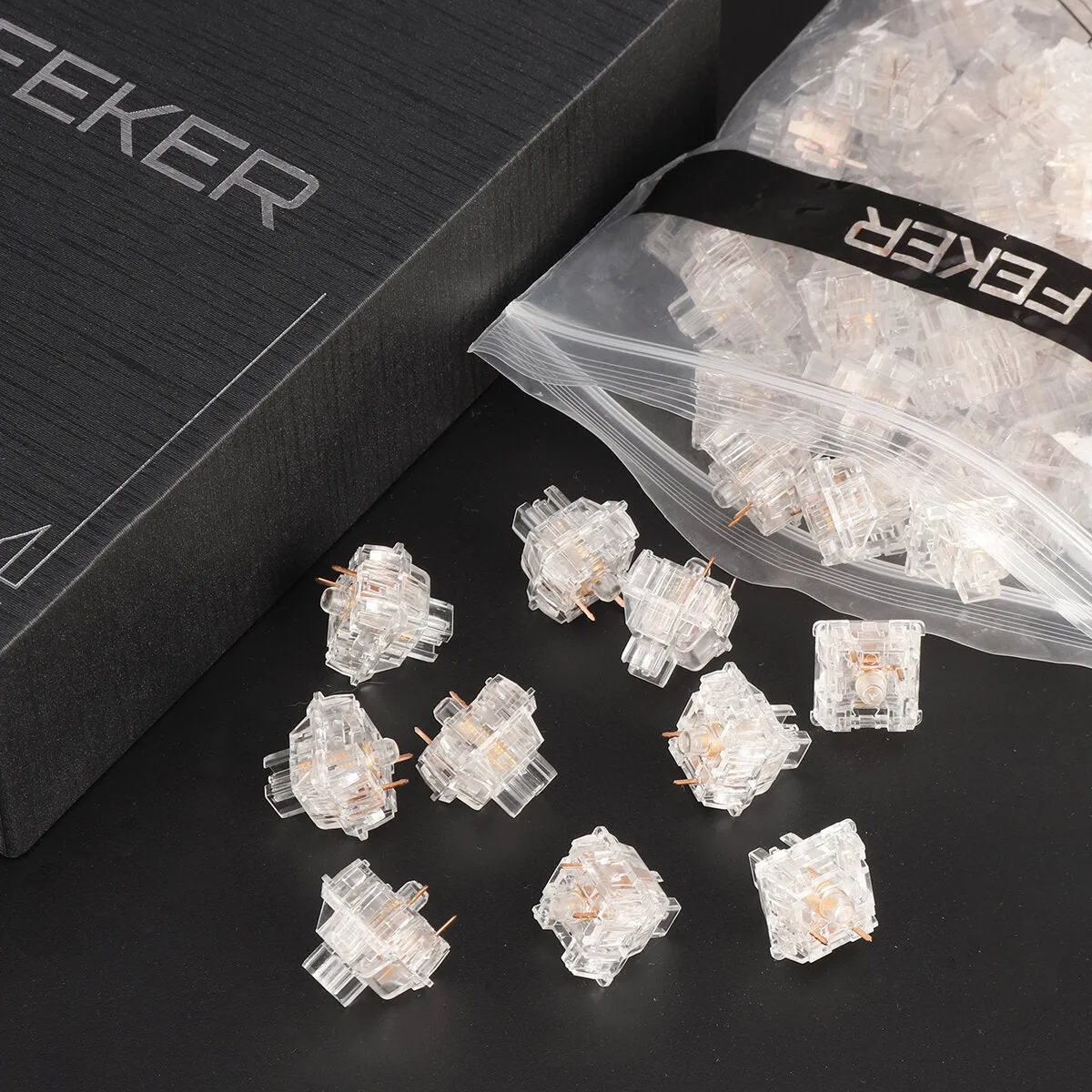 10/70 x FEKER Crystal Switches 3 Pin Linear Prelubed Mechanical Switch for Mechanical Gaming Keyboard