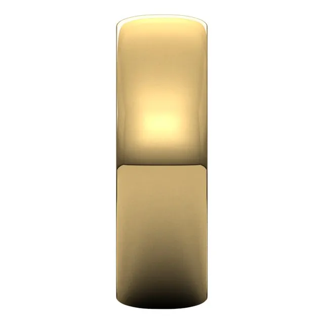 10K Yellow Gold Half Round Ultra-Light Wedding Band, 6 mm Wide