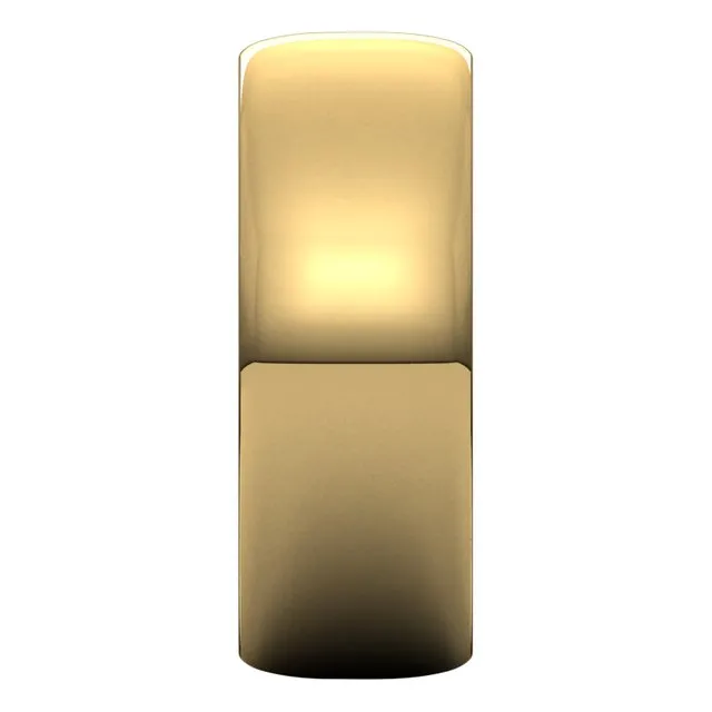 10K Yellow Gold Half Round Ultra-Light Wedding Band, 7 mm Wide