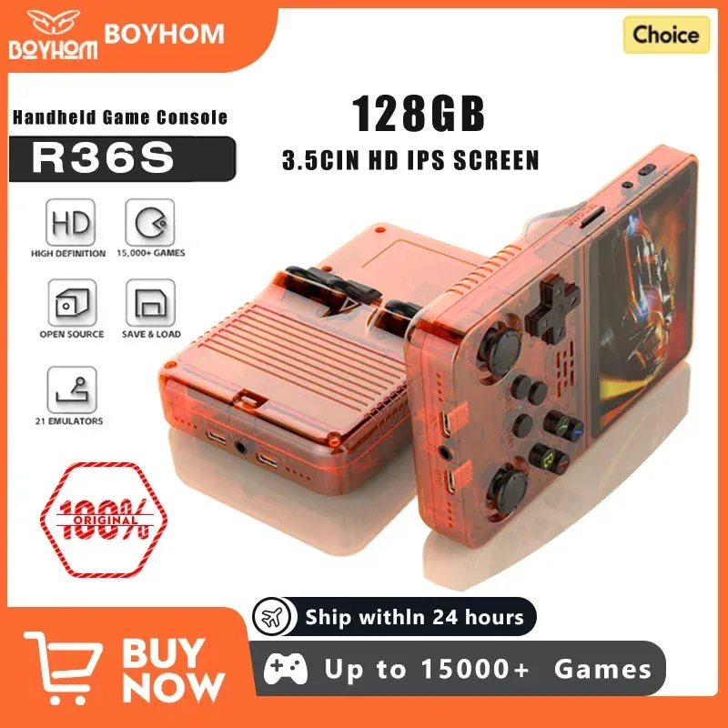128G Open Source R36S Video Game Console Linux System 3.5 Inch IPS