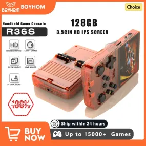 128G Open Source R36S Video Game Console Linux System 3.5 Inch IPS