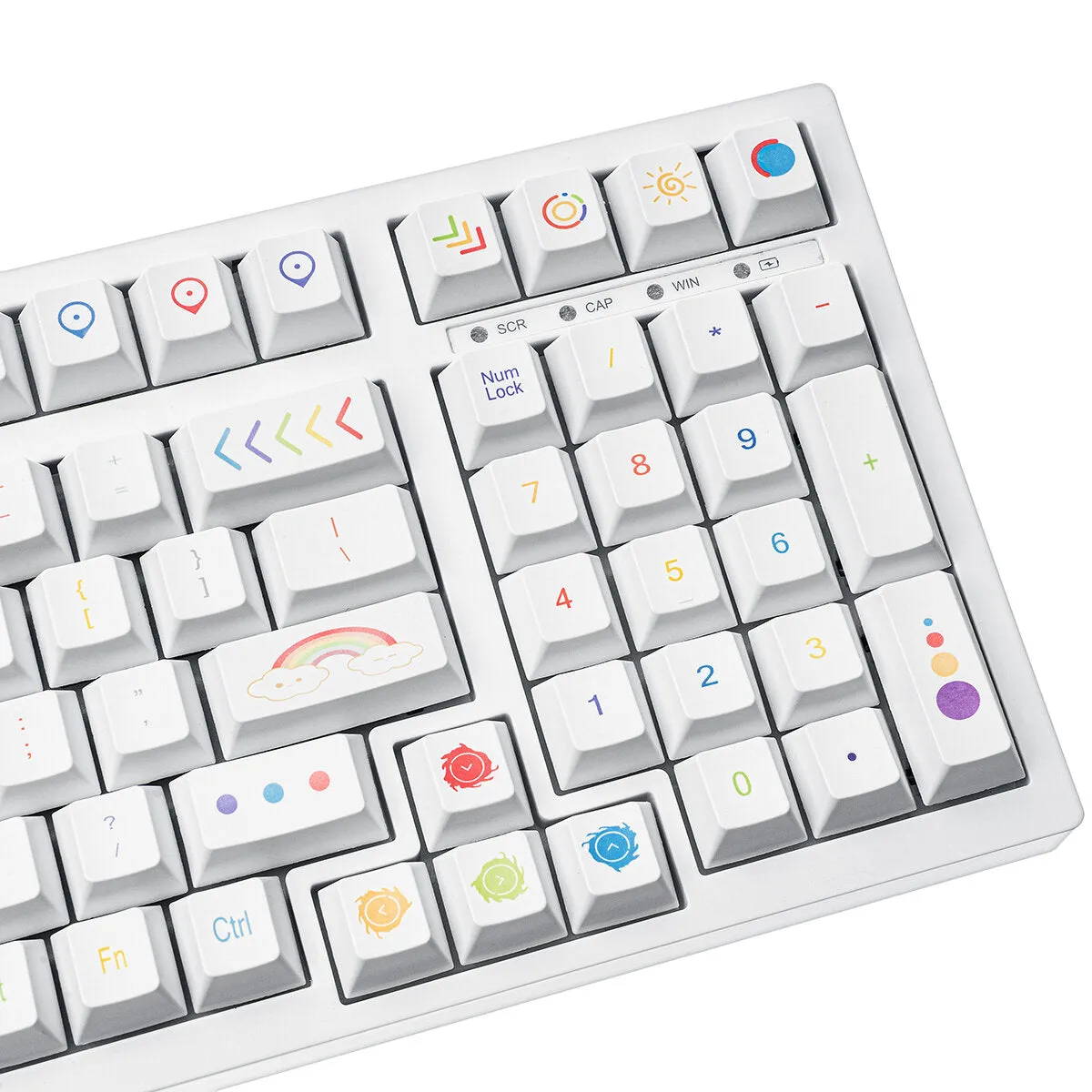 129 Keys Pencil Chalk PBT Keycap Set Sublimation Charry Profile Custom Keycaps for Mechanical Keyboards