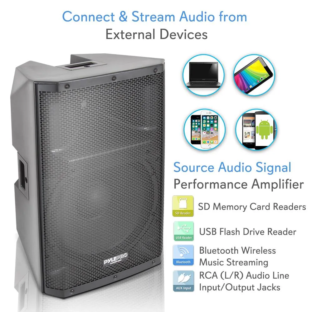 15’’ Stage & Studio Speaker - Bluetooth Pa Monitor Loud-Speaker System With Mp3/Usb/Sd Playback (1400 Watt)