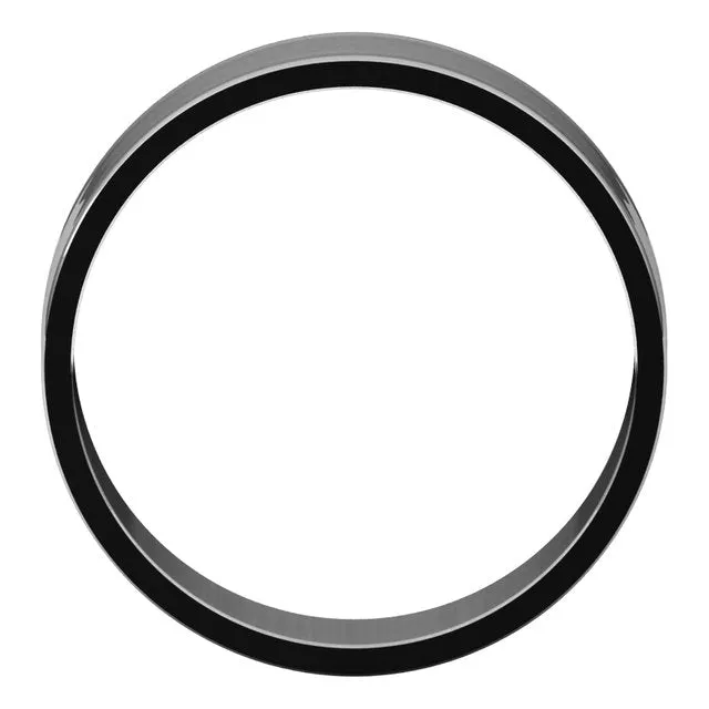 18K White Gold Flat Ultra-Light Wedding Band, 6 mm Wide