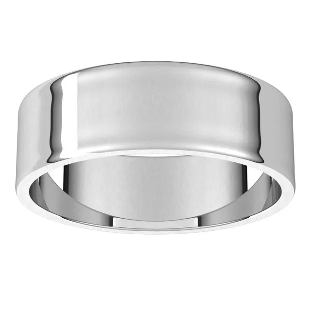 18K White Gold Flat Ultra-Light Wedding Band, 6 mm Wide