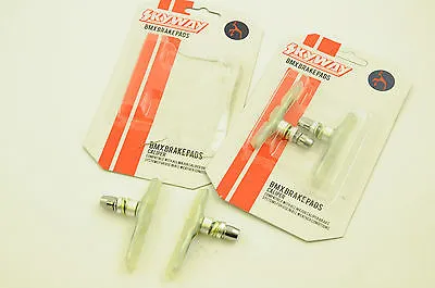 2 PAIRS SKYWAY TUFF BMX BRAKE PADS MAG OR ALLOY WHEEL BLOCKS CLEAR PADS CL1