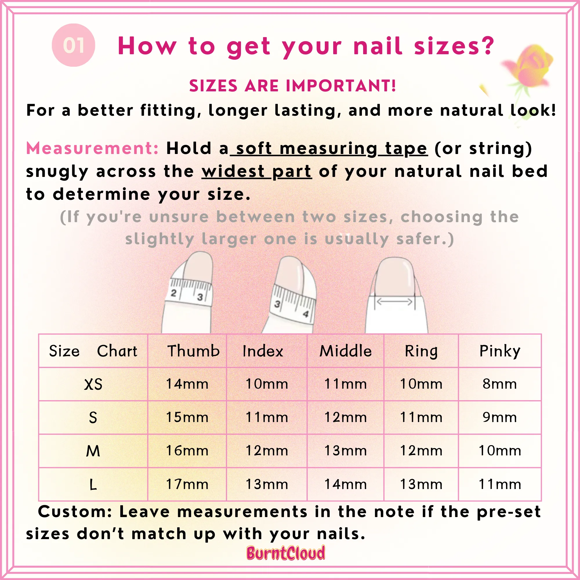 229 "Athena" Rose Pink 3D Chrome White Frenchtips Custom  Press on Nails