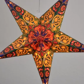24" Orange Garden Paper Star Lantern, Hanging