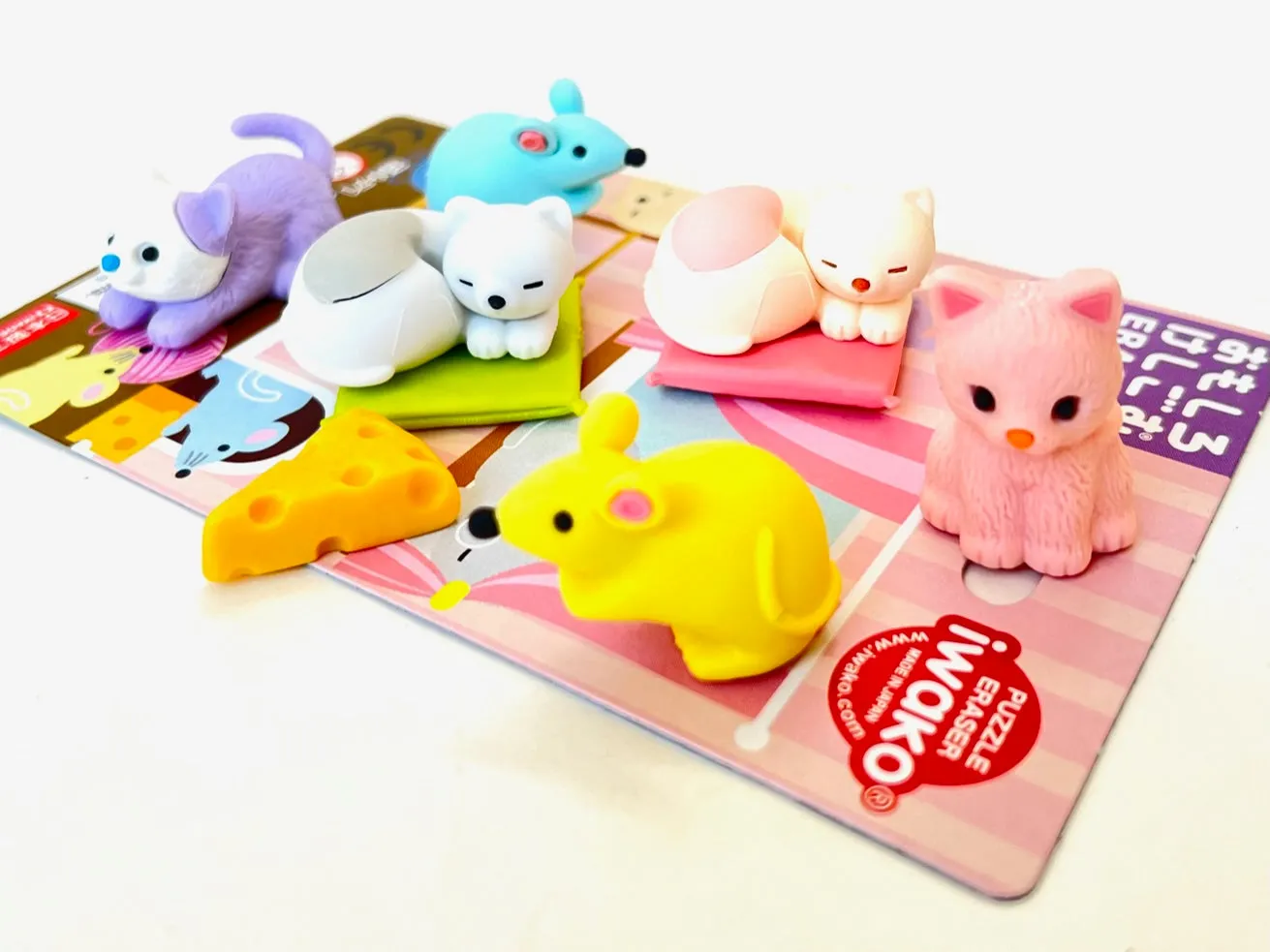38314 CAT & MOUSE ERASER CARD-10 CARDS