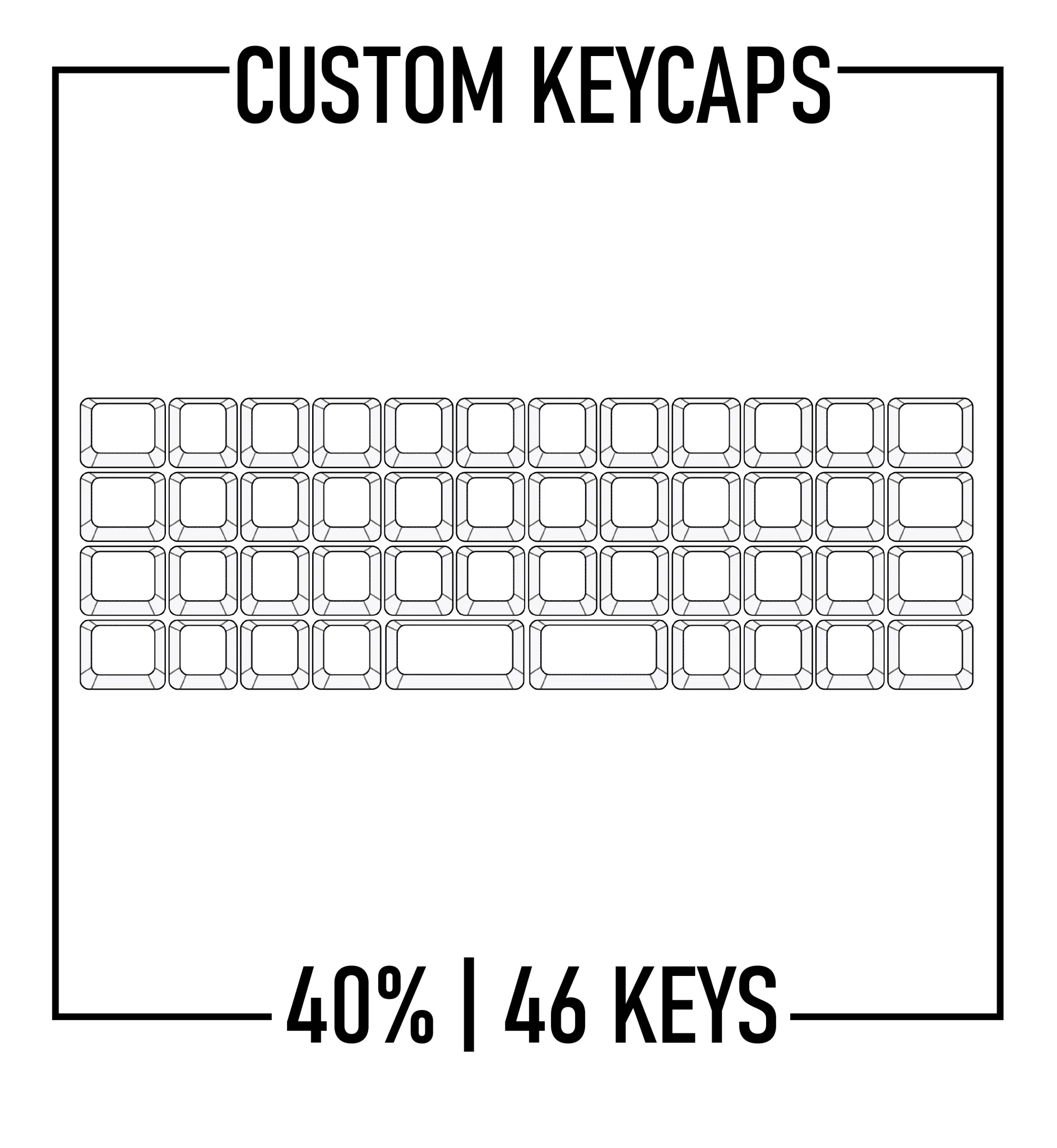 40% Keyboard Custom Keycaps Set( ANSI | 46 Keys )