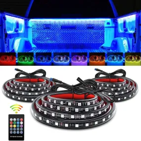 60 Inch 270Leds RGB RF Remote LED Bed Light Strip 3PCS