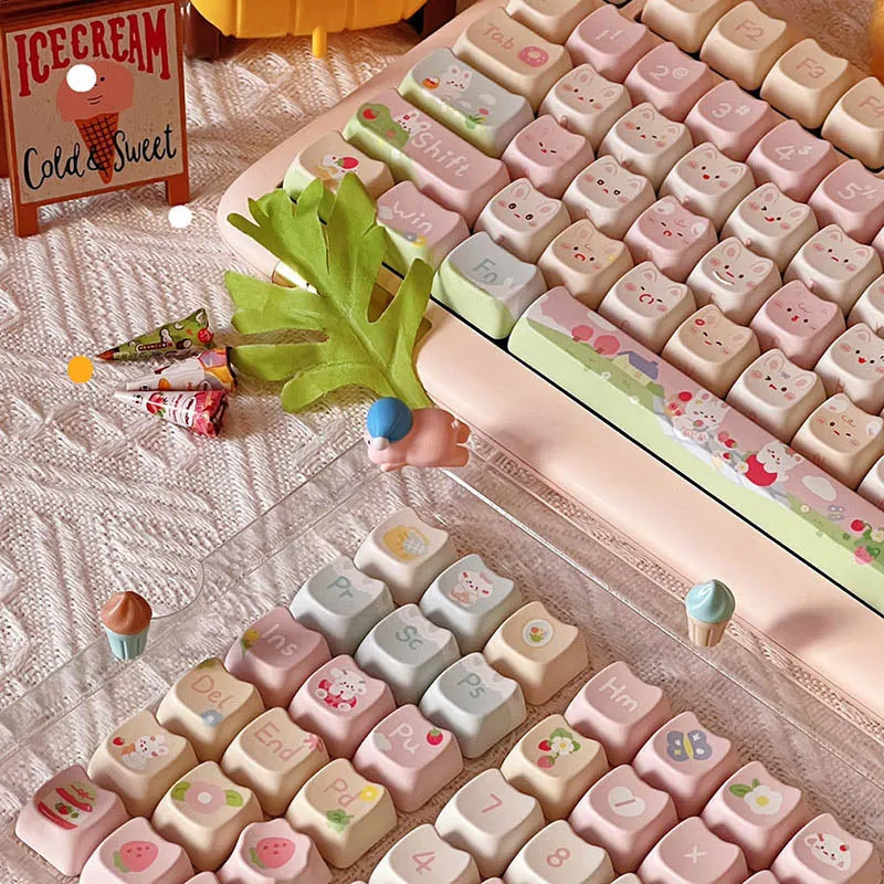 ACGAM Cream Strawberry MAO Profile Keycaps Set
