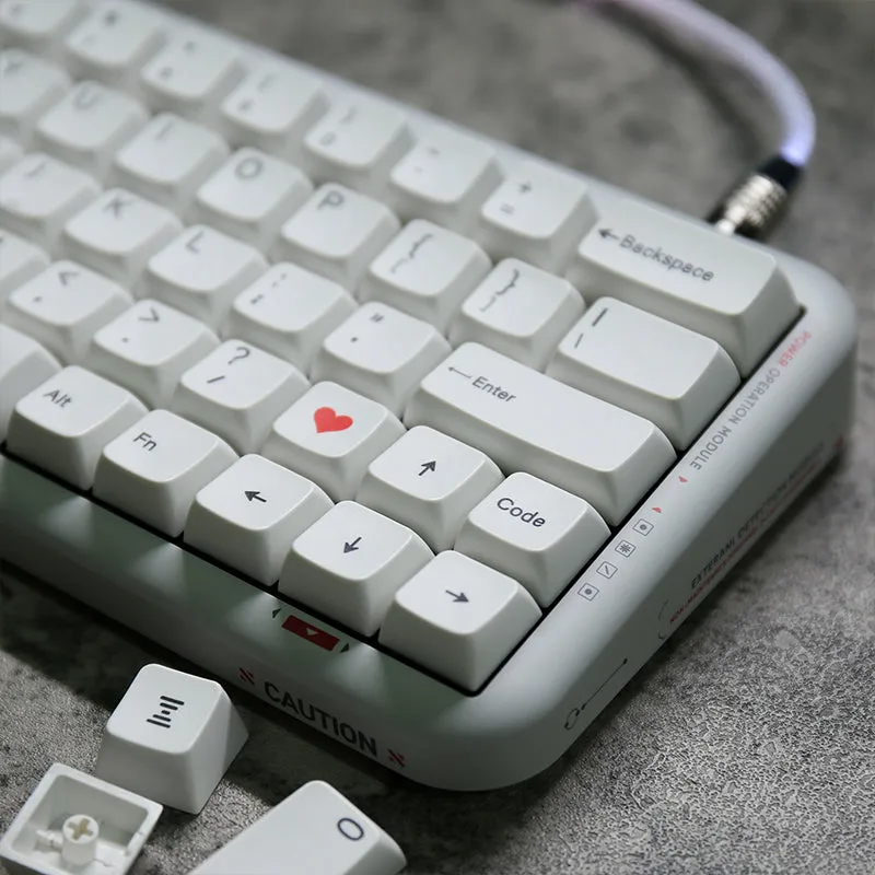 ACGAM Minimalist White Dye-Subbed PBT MDA Profile Keycap Set 126 Keys