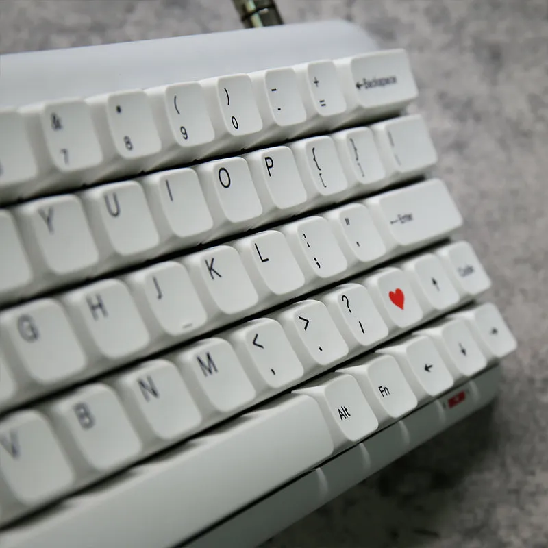 ACGAM Minimalist White Dye-Subbed PBT MDA Profile Keycap Set 126 Keys