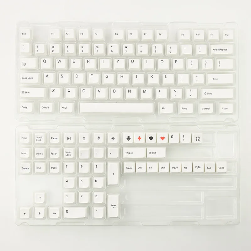 ACGAM Minimalist White Dye-Subbed PBT MDA Profile Keycap Set 126 Keys