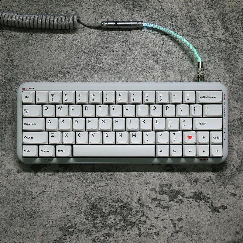 ACGAM Minimalist White Dye-Subbed PBT MDA Profile Keycap Set 126 Keys
