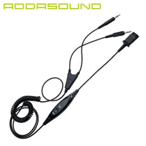 ADDASOUND DN1021 DUAL 3.5mm Sound Card Cord for Crystal Headsets