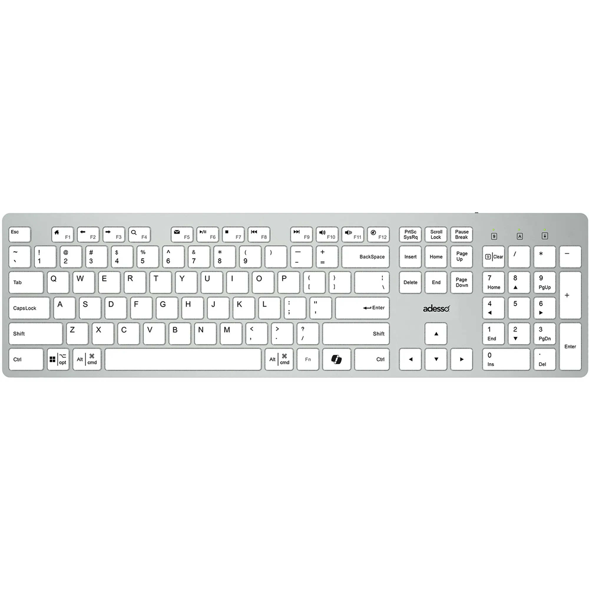 Adesso - Multi-OS Scissor switch Desktop keyboard (White) - White