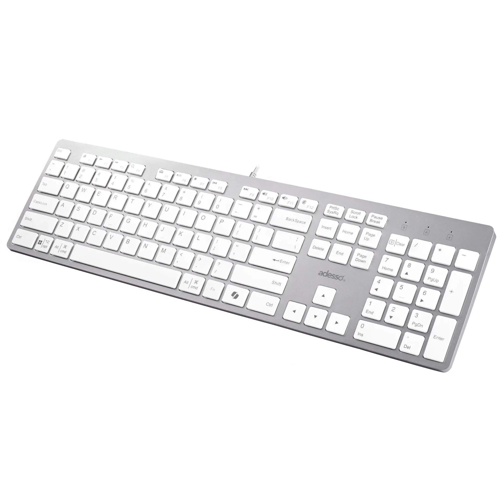 Adesso - Multi-OS Scissor switch Desktop keyboard (White) - White