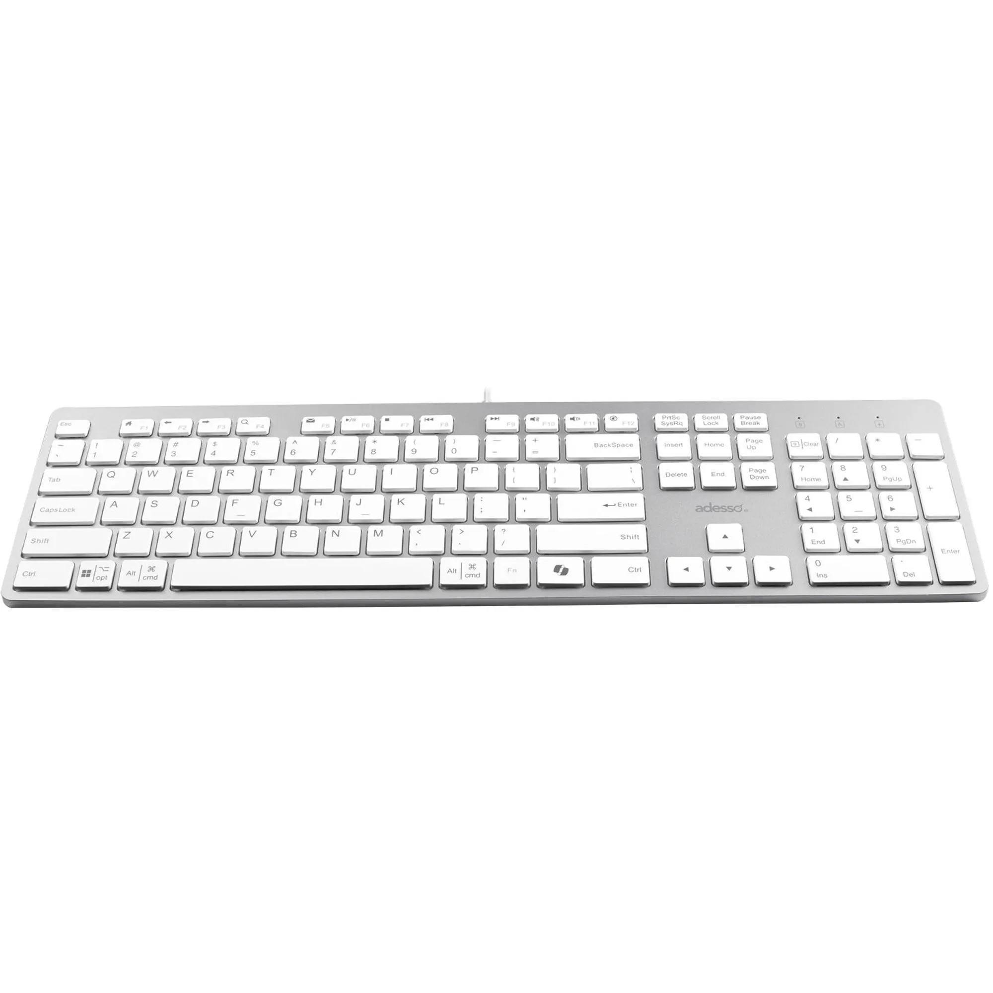 Adesso - Multi-OS Scissor switch Desktop keyboard (White) - White