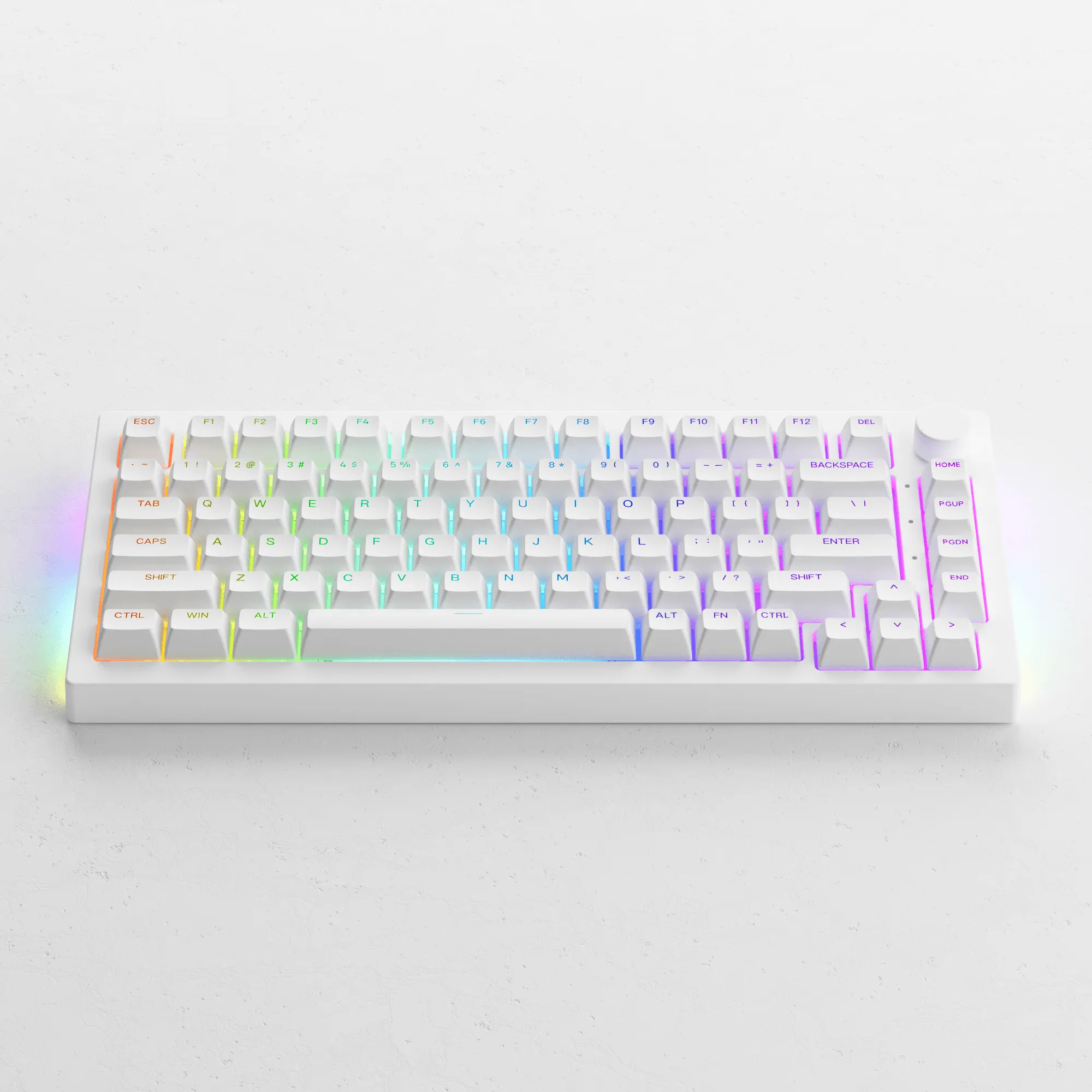 Akko 5075S Shine-Through RGB Hot-Swappable Mechanical Keyboard White (Akko Cs Wine Red)