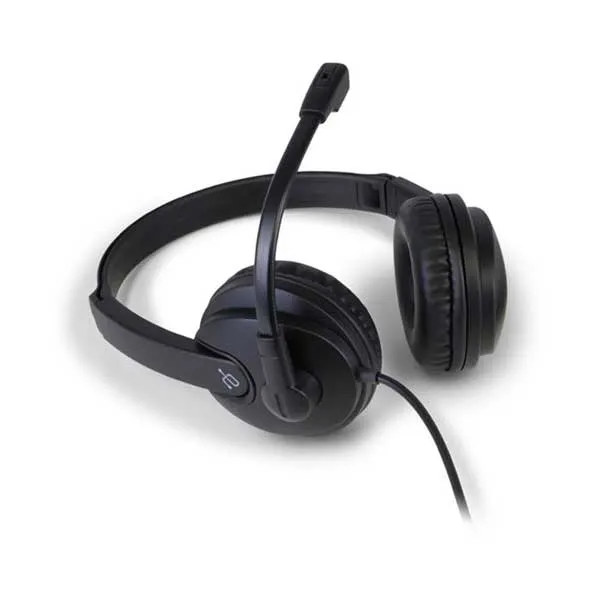 Aluratek AWH352FB Wired 3.5mm Stereo Headset with Noise Reducing Boom Mic and In-Line Controls