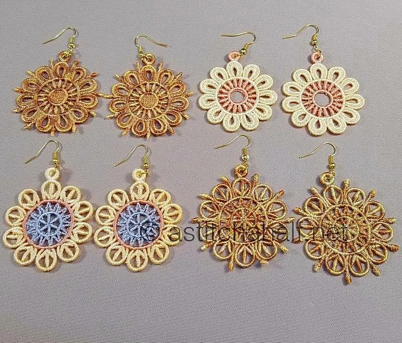Amandine Freestanding Lace Earrings and Motif