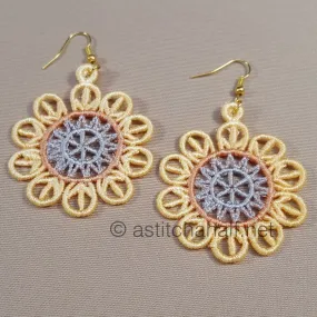 Amandine Freestanding Lace Earrings and Motif