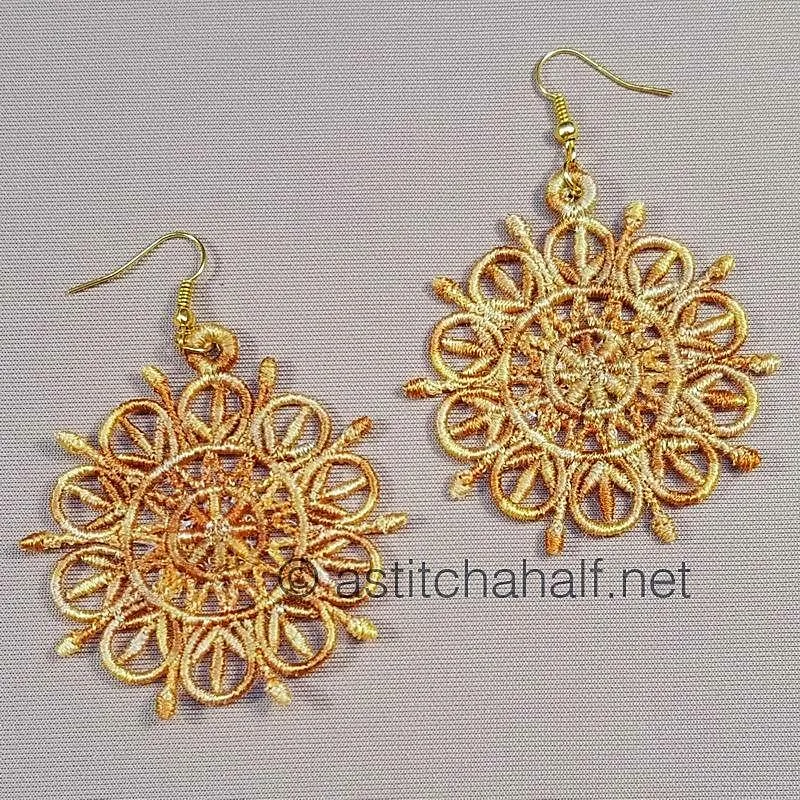 Amandine Freestanding Lace Earrings and Motif