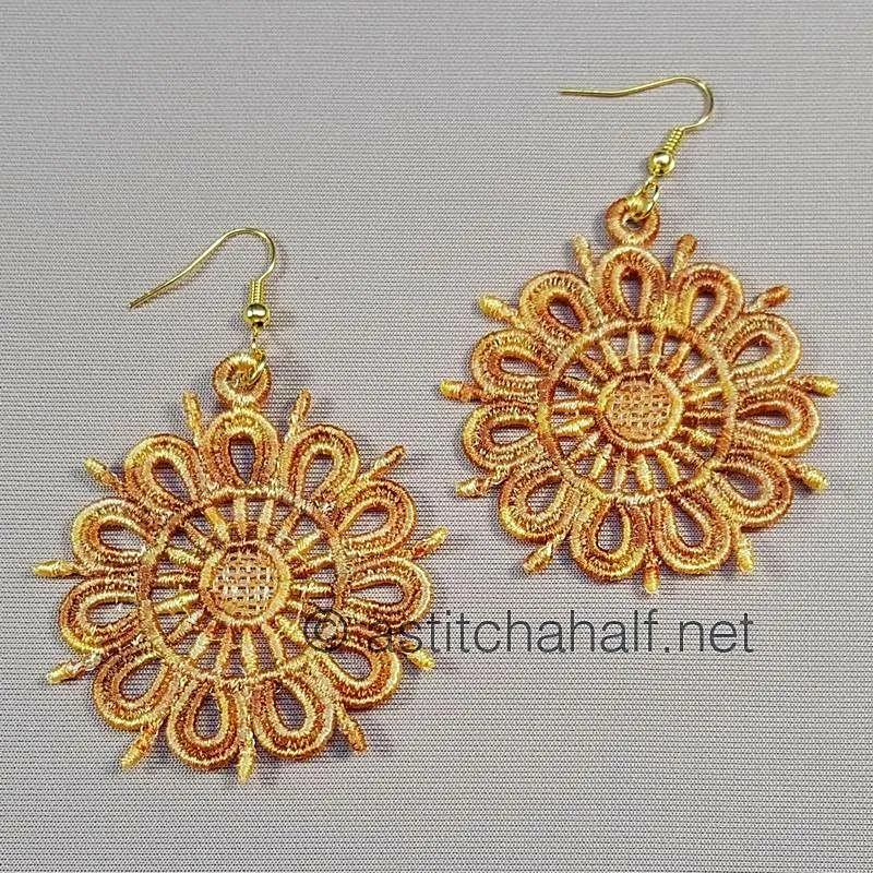 Amandine Freestanding Lace Earrings and Motif
