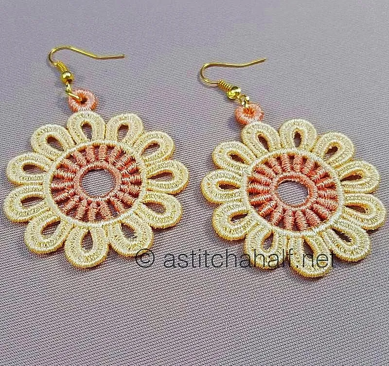 Amandine Freestanding Lace Earrings and Motif