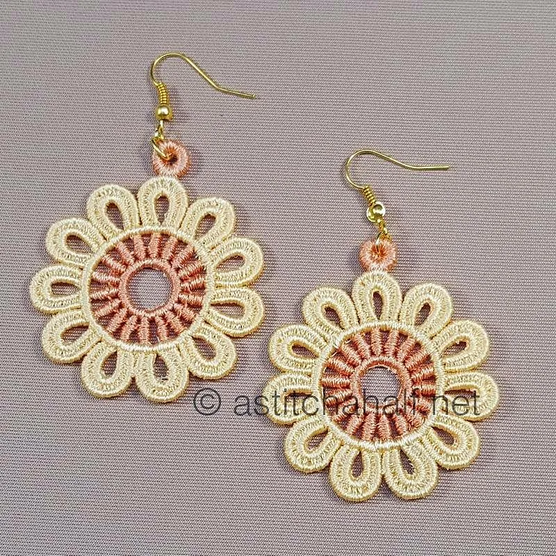 Amandine Freestanding Lace Earrings and Motif