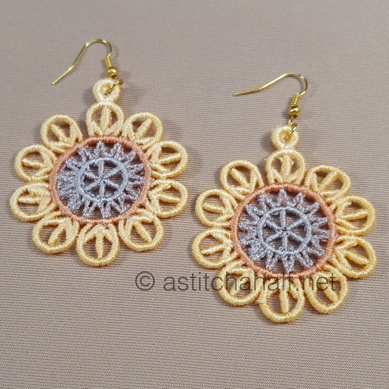 Amandine Freestanding Lace Earrings and Motif