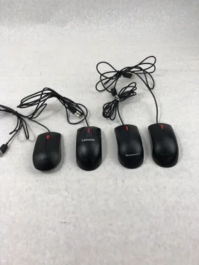 Assorted Lenovo Wired USB Mice - 2 45J4889 - 1 0PH133 - 1 03X6861 (Lot of 4)