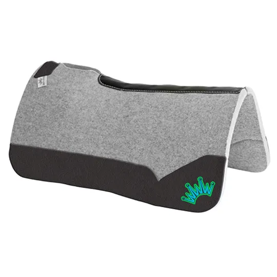Best Ever 1" Kush Pad with Black Wear Leathers and Lime Green/Blue Crown- 32"x32"