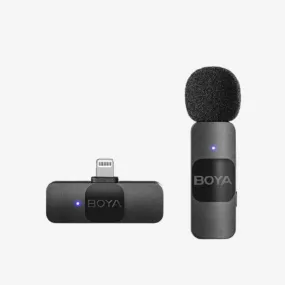 BOYA BY-V1 Wireless Microphone System, Omnidirectional for IOS Devices With 2 Year Official Warranty