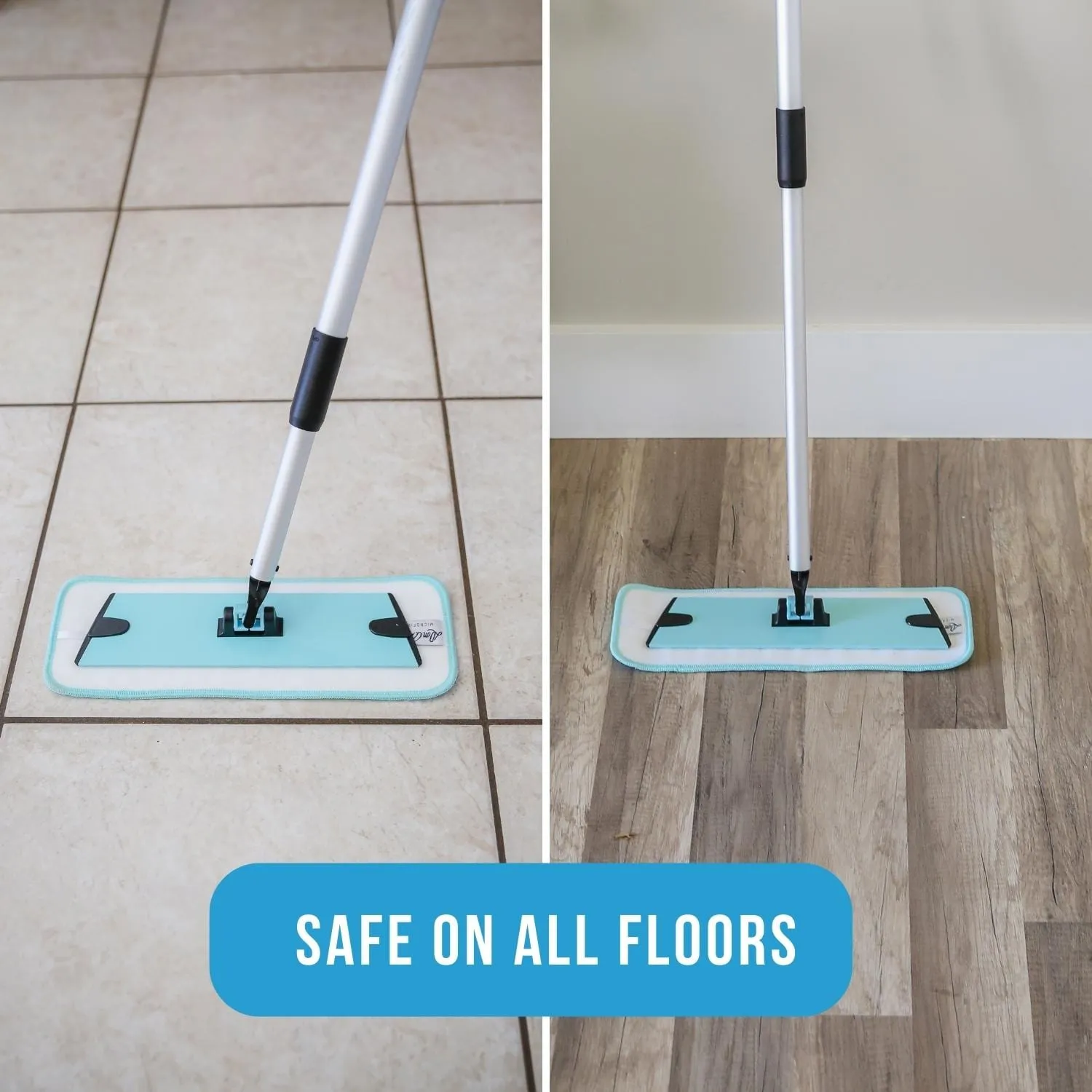 BULK CASE: Don Aslett 12" Microfiber Mop *Aqua* 10 count