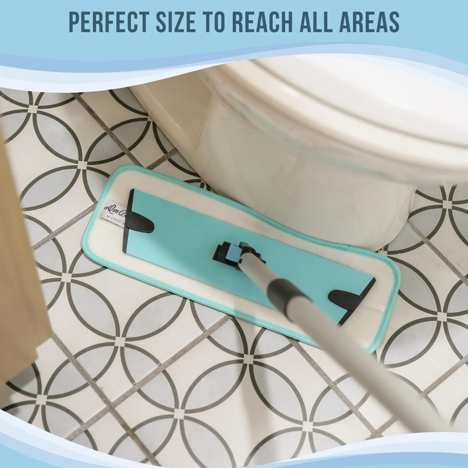 BULK CASE: Don Aslett 12" Microfiber Mop *Aqua* 10 count