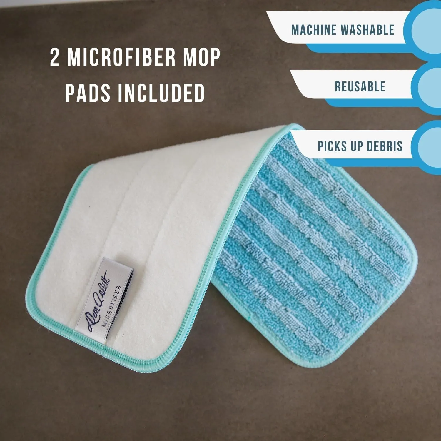 BULK CASE: Don Aslett 12" Microfiber Mop *Aqua* 10 count