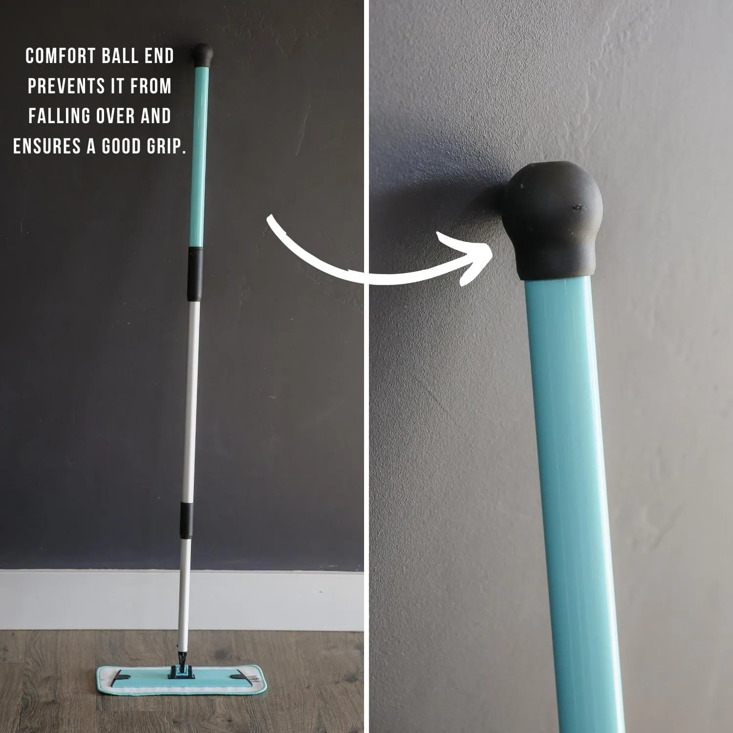 BULK CASE: Don Aslett 12" Microfiber Mop *Aqua* 10 count