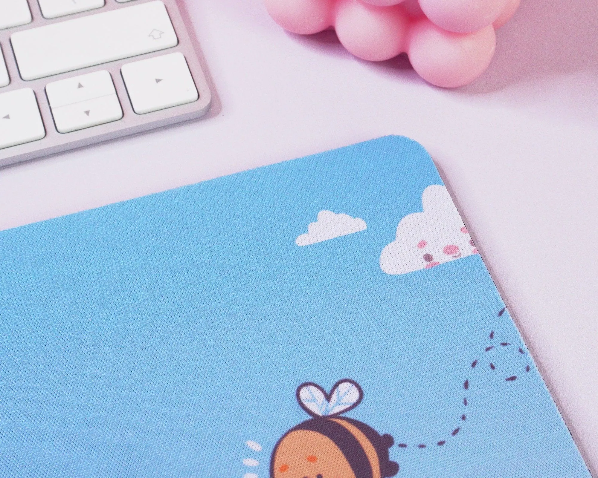 Bumblebutt Bee Summer Mouse Pad | Bee Kind to Your Mind Quote | Positive Kawaii Desk Accessory