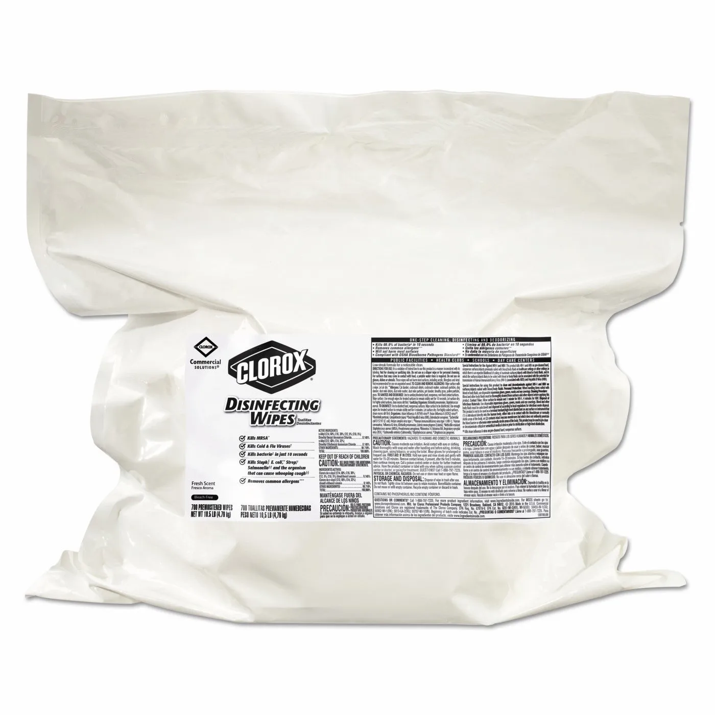 Clorox® Fresh Scent Disinfecting Wipes (7" x 8" | 700 Wipe Refill Packs) - Case of 2