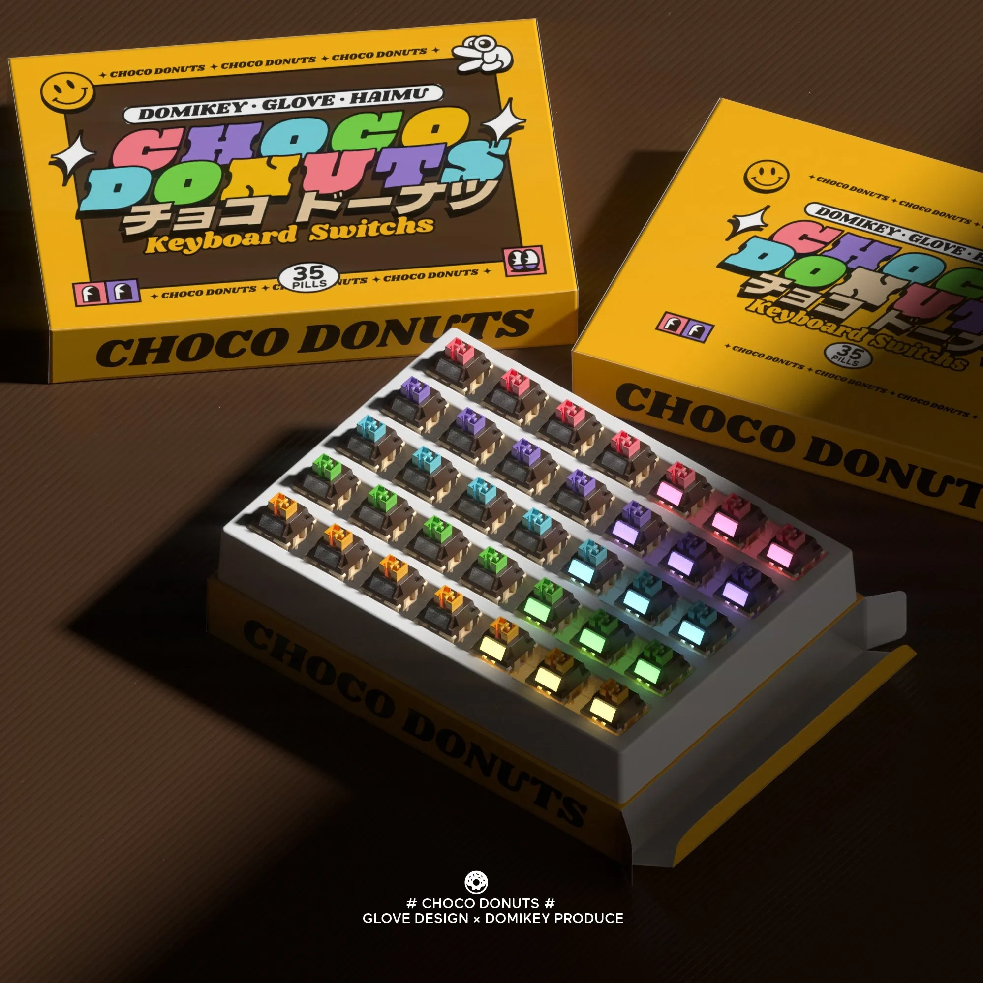 [CLOSED][GB] GLOVE x Domikey Choco Donuts Cherry profile Doubleshot tripleshot keycaps resion novelty stitch-edged mousepad