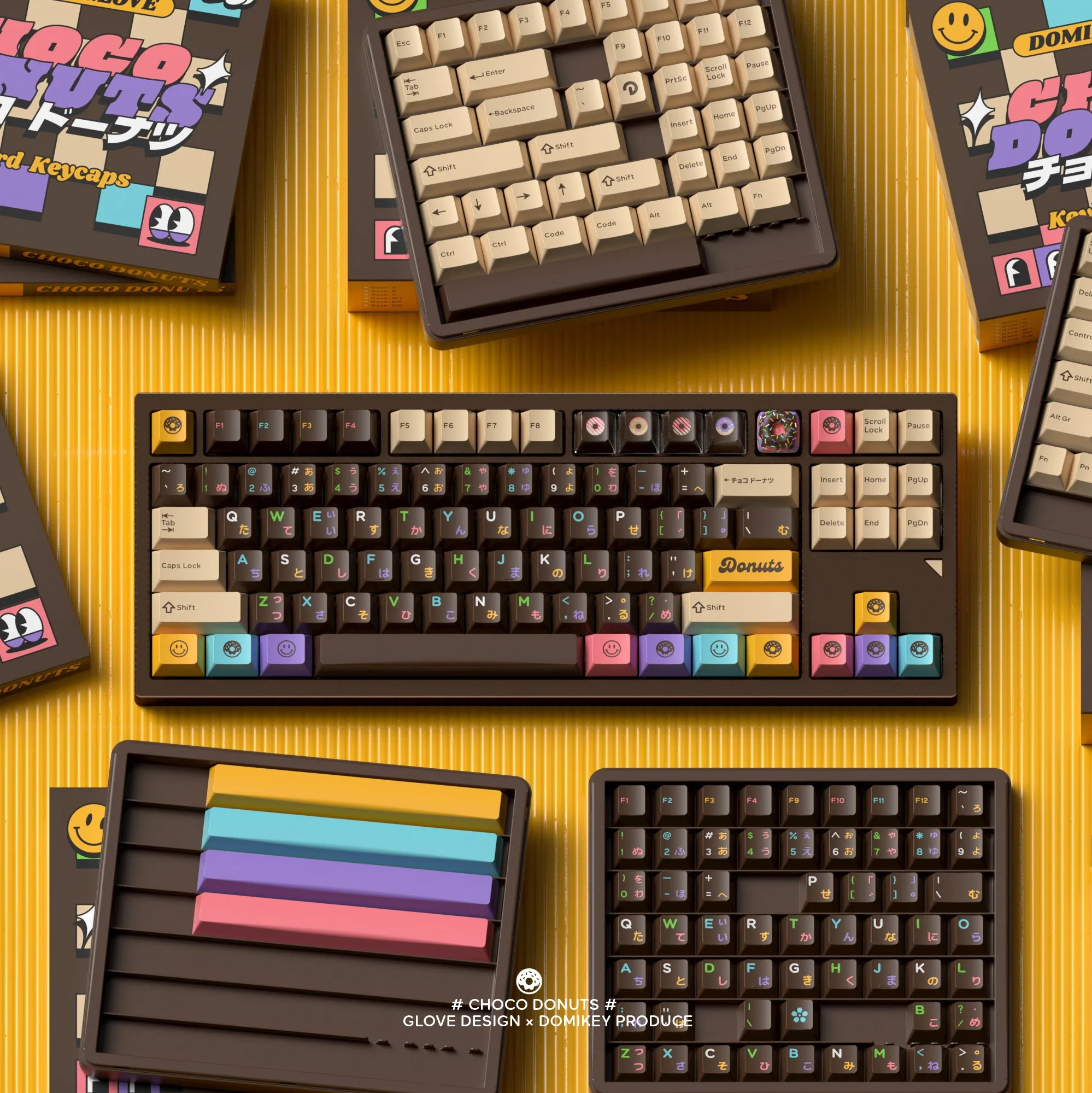 [CLOSED][GB] GLOVE x Domikey Choco Donuts Cherry profile Doubleshot tripleshot keycaps resion novelty stitch-edged mousepad