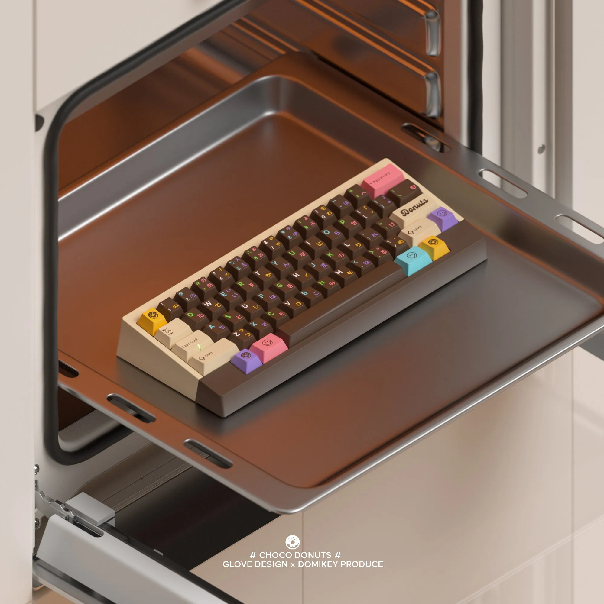 [CLOSED][GB] GLOVE x Domikey Choco Donuts Cherry profile Doubleshot tripleshot keycaps resion novelty stitch-edged mousepad