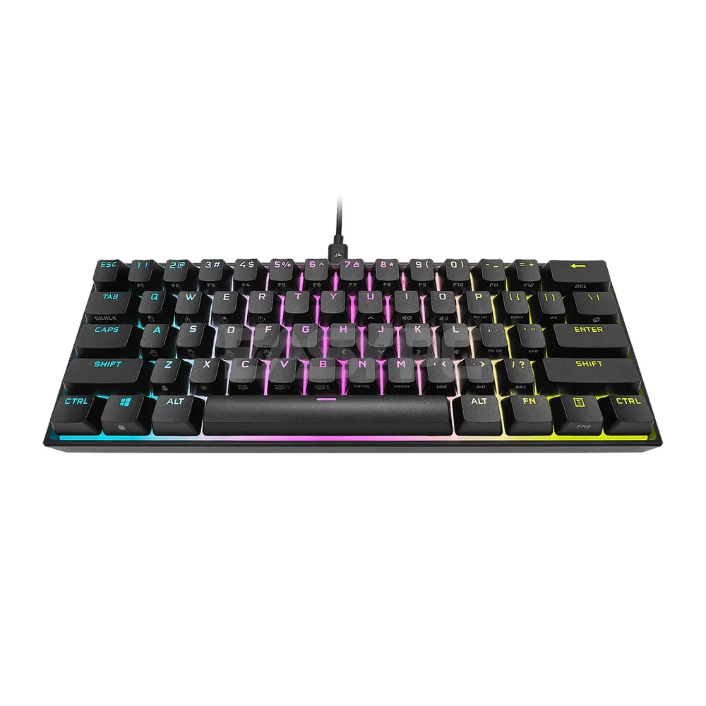 Corsair K65 RGB MINI 60% Mechanical Gaming Keyboard Cherry MX Speed CS-CH-9194014-NA, Detachable Cable, Braided Cable, 100M Keystrokes 7UBE COCS2381