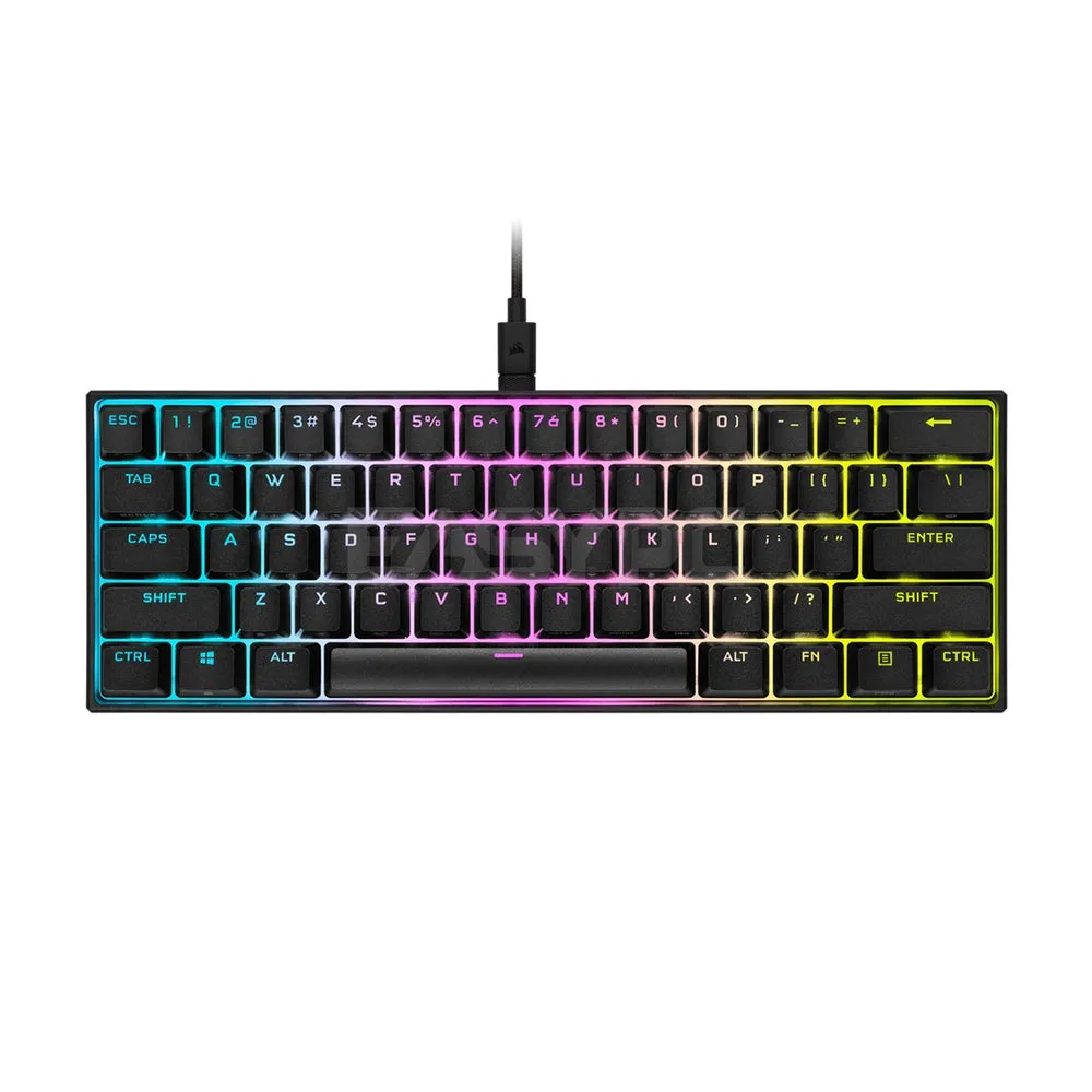 Corsair K65 RGB MINI 60% Mechanical Gaming Keyboard Cherry MX Speed CS-CH-9194014-NA, Detachable Cable, Braided Cable, 100M Keystrokes 7UBE COCS2381