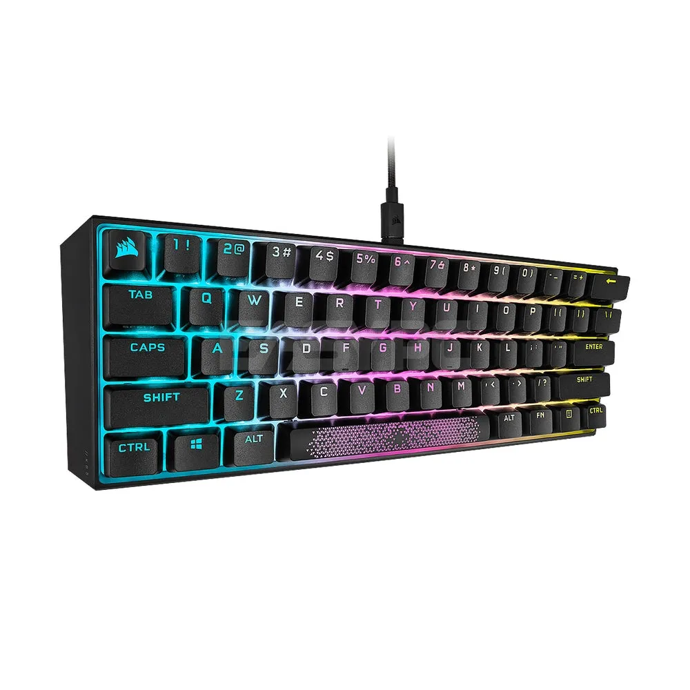 Corsair K65 RGB MINI 60% Mechanical Gaming Keyboard Cherry MX Speed CS-CH-9194014-NA, Detachable Cable, Braided Cable, 100M Keystrokes 7UBE COCS2381
