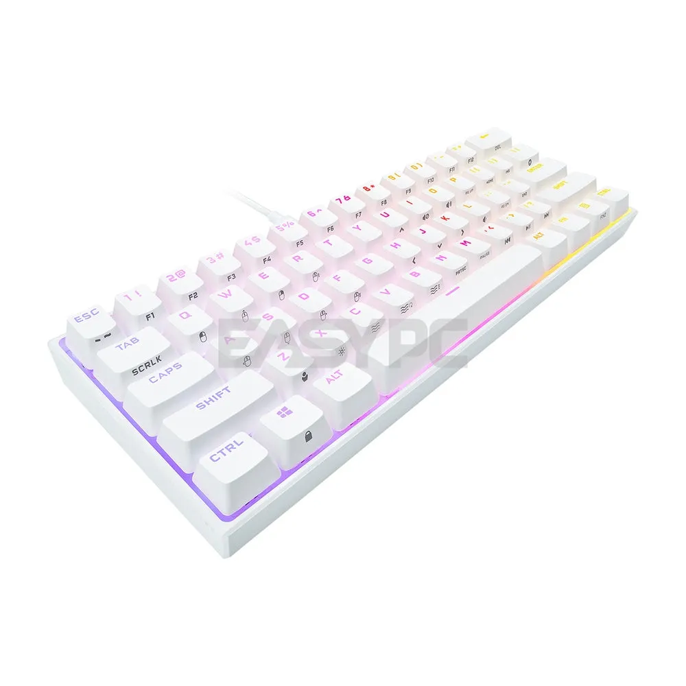 Corsair K65 RGB MINI 60% White Mechanical Detachable Cable, Braided Cable Gaming Keyboard -Cherry MX Speed CS-CH-9194114-NA 7UBE COCS2502