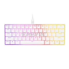 Corsair K65 RGB MINI 60% White Mechanical Detachable Cable, Braided Cable Gaming Keyboard -Cherry MX Speed CS-CH-9194114-NA 7UBE COCS2502